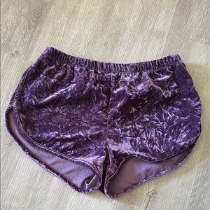 Purple Velvet Shorts